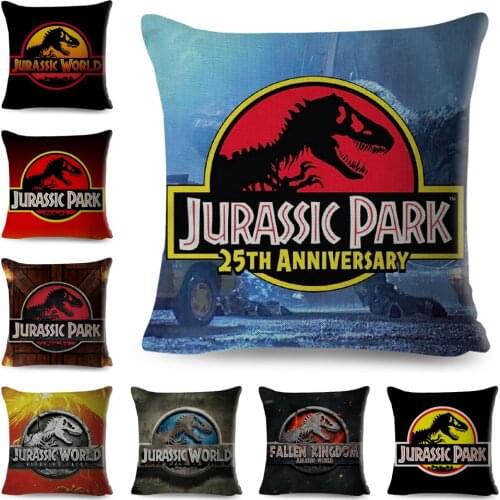50 style Jurassic Park Logo Cushion Cover for Sofa Home Children Room Decor Dinosaur Print Pillowcase Polyester Pillow Case