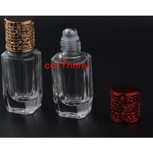 500pcs/lot 10ml Steel Ball Roll-On Printing Refillable Perfume Bottle&Empty Glass Perfume Case With Colorful portable bottle