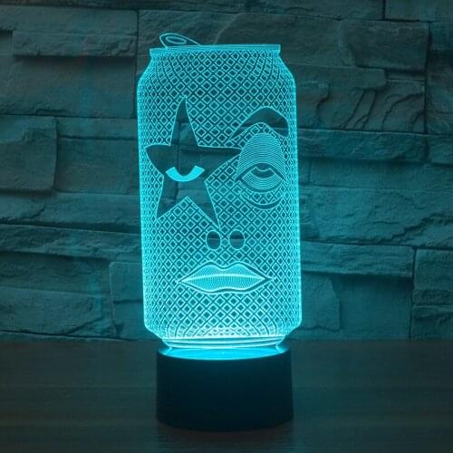 Seven color Decorative Led Lamp Energy saving Table Lamps Easyopen Cans Decorative Christmas Gift Childrens Toys Desk Lamp