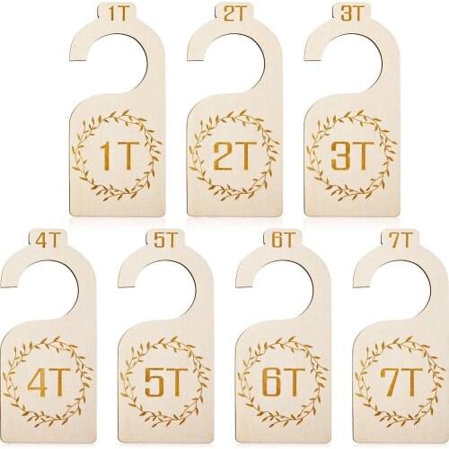 7pcs Home Nursery Baby Closet Size Divider Wooden Kids Closet Organizers Hanging Closet Dividers