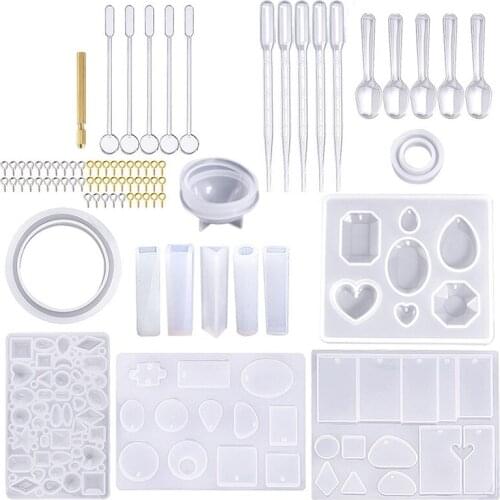 78 Pieces DIY Jewelry Silicone Casting Molds and Tools Set Silicone Molds for Resin, DIY Jewelry Craft Making Set