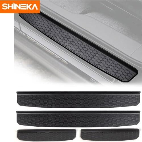 SHINEKA Car Accessories Door Sill Protector Plate Nerf Bars Runnign Board Entry Guard Boards for Jeep Wrangler JL 2018