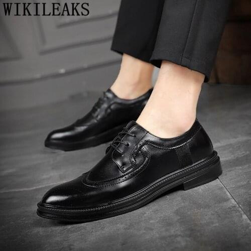 Brogues Business Shoes Men Oxford Leather Wedding Luxury Men Party Shoes Suit Shoes Men Formal Fashion Zapato Hombre Vestir 2020