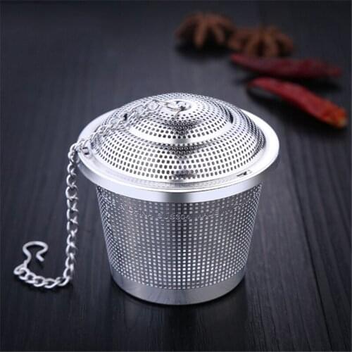 Stainless Steel Tea Filter Portable Tea Maker Kitchen Soup Mesh Herbal Ball Tea Spice Strainer Teakettle Infuser