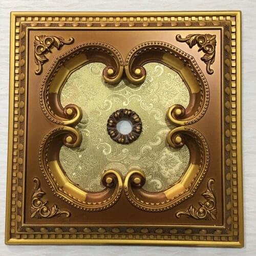 Decorative Square Design Vintage Looking Ceiling Medallion for Chandeliers Damask Pattern 60cm 23.62