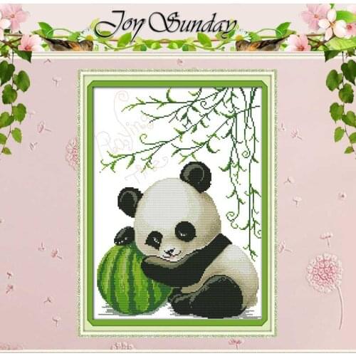 Baby Panda Patterns Counted Cross Stitch DIY 11 14CT Cross Stitch Set Dog and Cat Animal Cross-stitch Kits Embroidery Needlework
