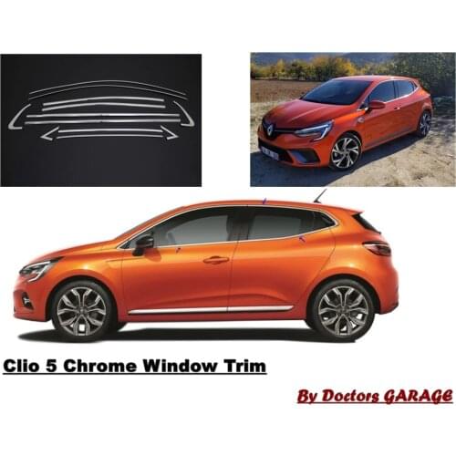 For Renault Clio 5 Chrome Window Frame 2019 2020 2021 Auto Car Styling Accessory 12 Pieces Frameworks Stainless Sport Quality