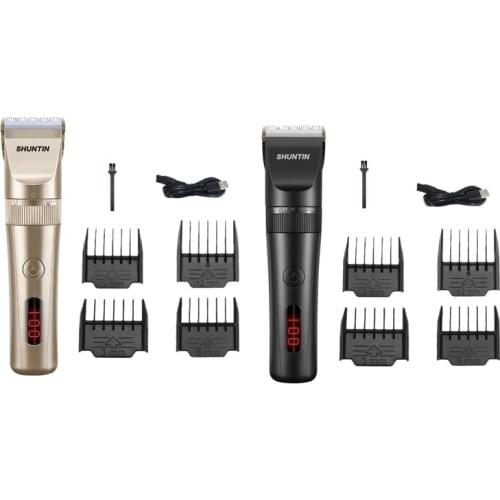 EAS-SHUNTIN Professional Hair Clippers Adjustable USB Quiet Electric Cordless Mens Barber Salon Trimmer Haircut Machine