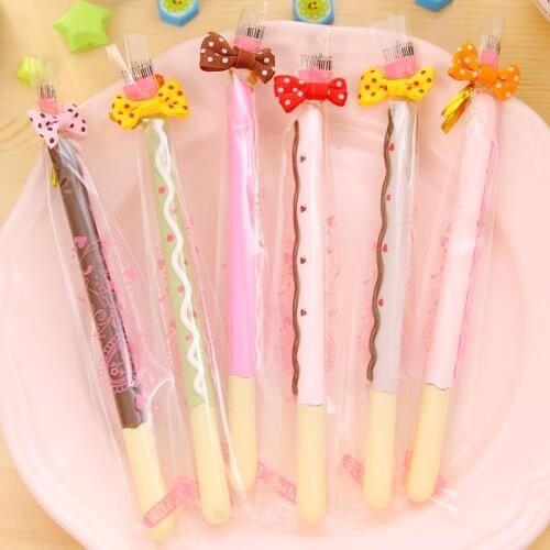 12pcs/set 0.38mm gel pen creative cartoon cute realistic biscuit bar black pens neutral pens office Give the gift to the child
