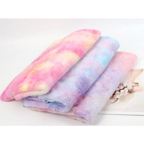 Faux Fur Fabric Graffiti Dyed Flannel Sheet Soft For Dress Needlework Sewing Materials DIY Handmade Craft Supplies 45*145cm/pc