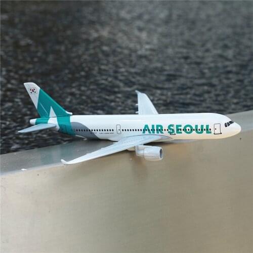 South Korea A320 Airplane Diecast Aircraft Model 6" Metal Plane Aeroplane Office Decor Mini Moto Toys for Children