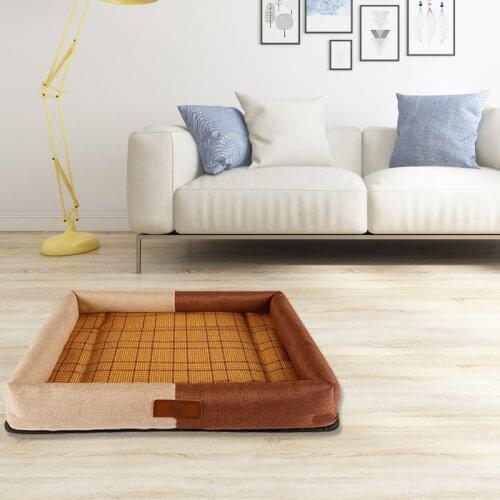 Summer Dog Cat Cushion pet mats Soft Puppy Sleep Bed Kennel Cool Bamboo mat Blanket Matress For Small Medium Large Dogs Bed