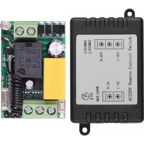 AC 220V 1CH Relay Mini Receiver 10A Remote Switch Input AC220V Out 220V Wireless Switch 315/433.92MHZ Superheterodyne RX