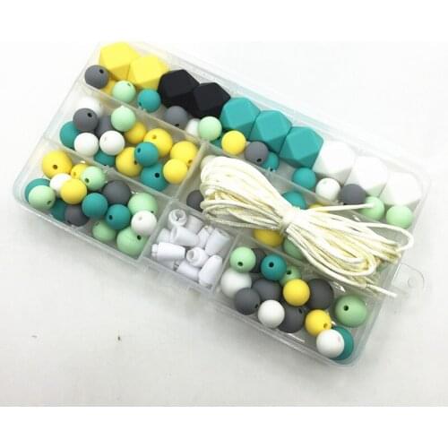 2017 NEW Silicone Beads DIY SETeco baby teething beads set nursing DIY Chew Jewelry Silicone Baby teeth Necklace