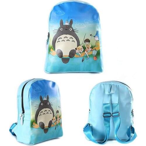 Men Women Ladies Cartoon Printing nylon Backpack School Bags My Neighbor Totoro Casual Travel Bags Knapsack for Teenage 3 colors