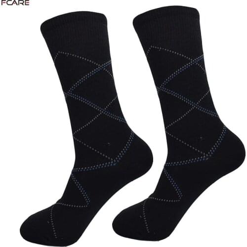 Fcare 8PCS=4 pairs mens cotton dress socks plus large big size EU 40, 41, 42, 43, 44, 45, US 7-11 crew socks calcetines