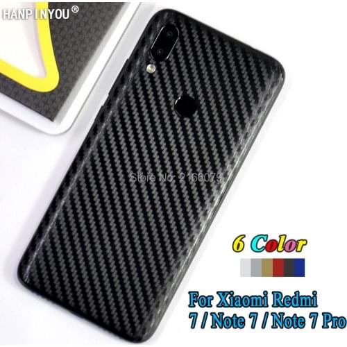 For Xiaomi Redmi 7 / Note 7 7S Pro New Rear Back Cover Decal Skin 3D Carbon Fiber Phone Protective Sticker Film Guard