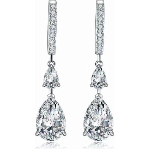 New Arrivals Pear Shape Simulated Diamond Earrings 9K Gold серьги Fashion women Jewelry Party Gifts