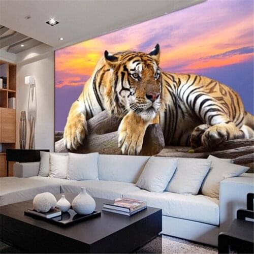 Beibehang papel de parede Custom-made photo wallpaper Tiger Animal 3d large mural bedroom living room sofa TV backdrop entrance