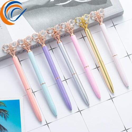 Wholesale Fashion Metal Pen 11 Pcs Per Set Ballpoint Pen Advertising Gift Butterfly Diamond Crystal Pen