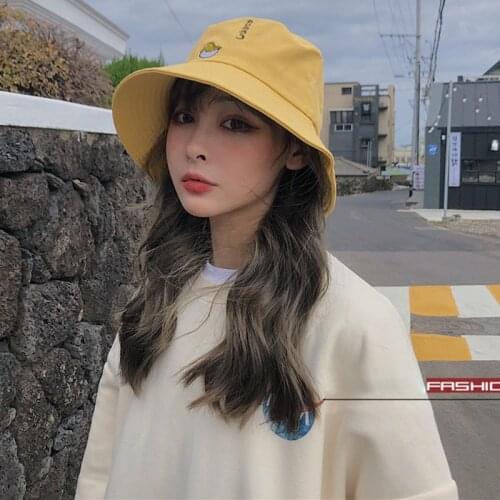 2020 Cartoon Womens Bucket Hat Fishing Mens Panama Hat Cotton Bob Femme Round Top Sunscreen Hip Hop Gorros Fisherman Cap MZ004