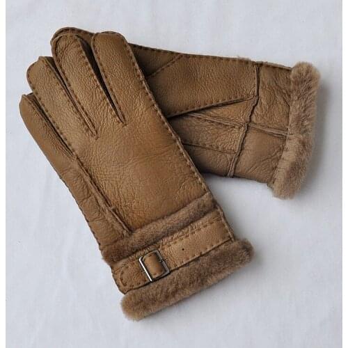 Free shipping 2pairs fashion male wool genuine leather sheep skin gloves warm protecting winter gloves four colors for selecting