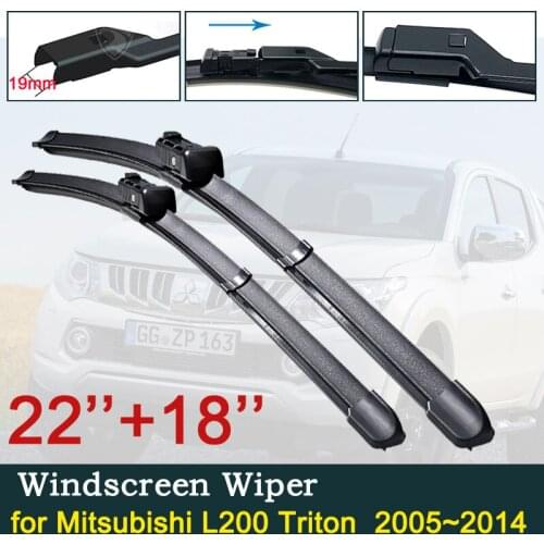 For Mitsubishi L200 Triton Strada Strakar Sportero Hunter 2005~2014 Car Wiper Blade Windshield Wipers Car Accessories Stickers