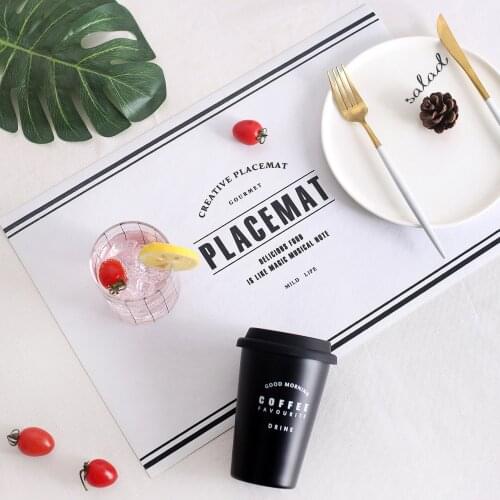 Soffe Light Luxury Plaid Style Dinning Table Mat 45*30cm High Quality Leather Heat Insulation Waterproof Kitchen Placemat