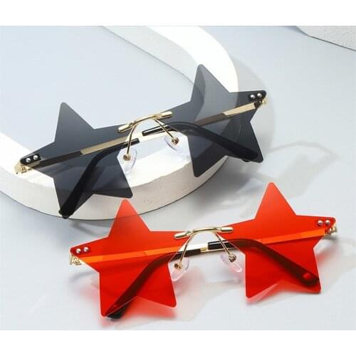 Fishing Sunglasses Women Trendy Five Star Sun Glasses Men Personality Pentagram Glasses Clear Lens Eyewears Driver Goggles