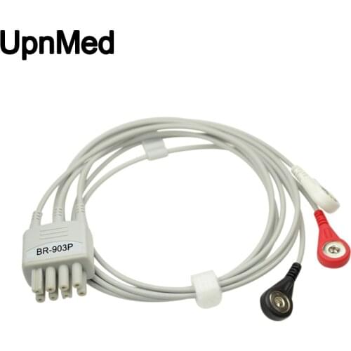 Compatible Medical equipment ECG accessories for Nihon Kohden BR-903P 3 lead wires set with snap, AHA