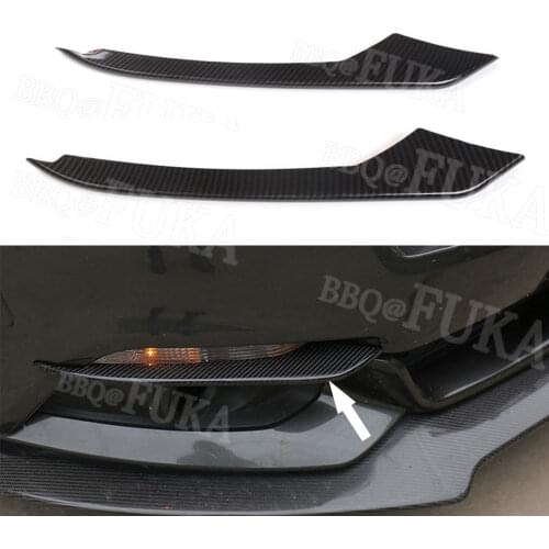 Carbon Fiber Car Front Fog Light Lamp Eyebrow Cover Trim For Ford Mustang 2015-2016