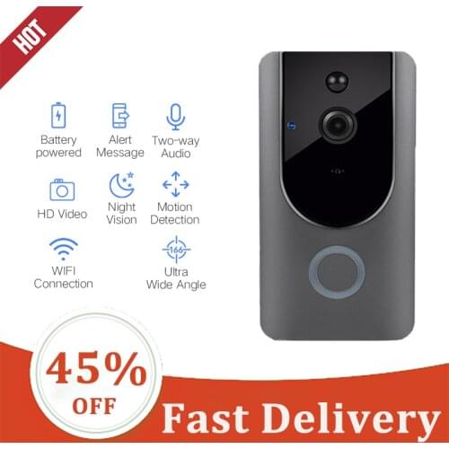 WiFi Doorbell Smart Video Intercom Mobile Phone Alarm Camera Home Network Wireless