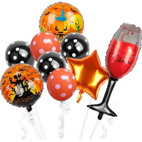 Halloween Pumpkin Ghost Balloon Wine Bottle Bat Skull Foil Balloon Kids Love Halloween Party Decoration Globos Kids Toys