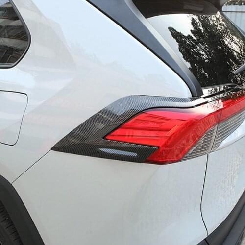 For Toyota RAV4 2019 2020 2021 RAV 4 XA50 Carbon Fiber Car Rear Trunk Headlight Tail Light Lamp Cover Trim Styling Accessories