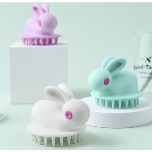 Rabbit Shape Silicone Brush Scalp Hair Massager Head Body Scalp Massage Brush Hair Washing Comb Shower Bath Spa Massage Brush