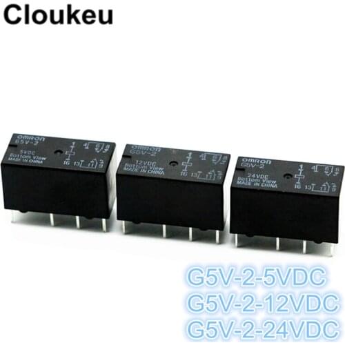 100Pcs Relay DIP8 G5V-2-5VDC G5V-2-12VDC G5V-2-24VDC