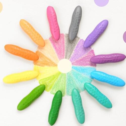 12/24 Macaron Color Peanut Crayon for Kids and Child Stationery Set Art Supplies Washable Safe Dry Pastel Colors Crayons Marker