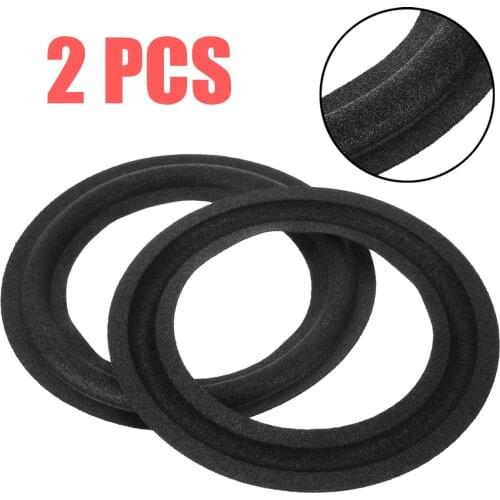 2pcs New Arrival Speaker Surround Repair Foam Woofer Edge Replacement Speaker Parts Black Subwoofer Surround Circle 130mm