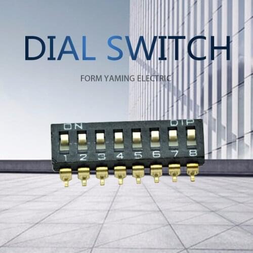 20pcs 8P Subsidies Piece Allocate Code Button Tact Switch Poke Close 2.54mm Pitch 8 Position Black