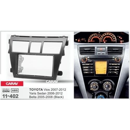 CARAV 11-402 Top Quality Radio Fascia for TOYOTA Vios , Belta , Yaris Sedan (Black)Stereo Fascia Dash CD Trim Installation Kit