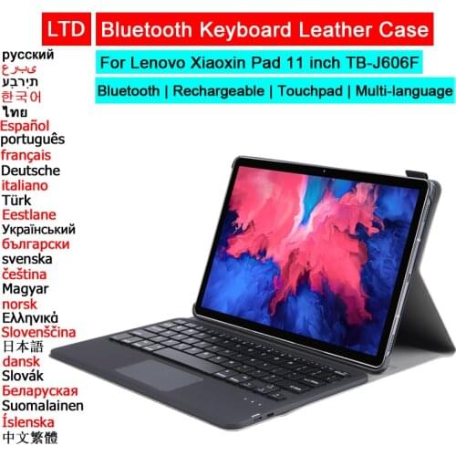 Bluetooth Keyboard Mouse Case For Lenovo Xiaoxin Pad 11 Tab P11 TB-J606F TB-J606L Pro 11.5 Tablet Case Touchpad Russian Keyboard
