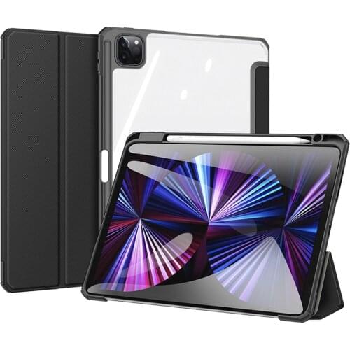 Tablet Case Magnetic Protective Sleeve For IPad Pro 11inch/12.9inch 2021 Transparent Back Cover With Pen Slot Smart Tablet Stand