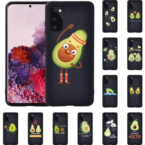 Phone Case for Samsung S8 S9 S10/S10 Plus Samsung S20/S20 Plus Avocado Pattern Soft TPU Silicone Luxury Back Cover