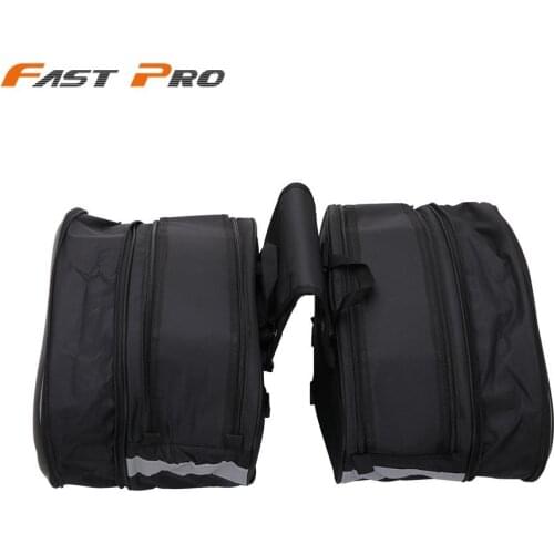 Black Motorcycle Universal Luggage Saddle Bags Side Bag Tail Luggage Suitcase For SUZUKI KAWASAKI HONDA R1 R6 MT Street Bike