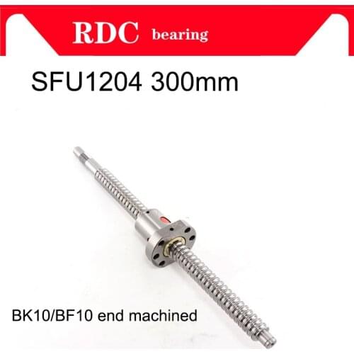 Hot mechined 12mm 1204 Ball Screw Rolled C7 ballscrew SFU1204 300mm with one 1204 flange single ball nut for CNC parts