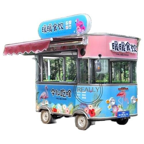 Customized 2800mm mobile shop electric cold drinks snack vending food truck