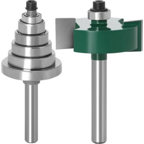 1/4 Inch Shank Rabbet Router Bit 6 Bearings Rabbeting Bearing Bit Milling Cutter Cemented Carbide Woodworking Bits enhanced