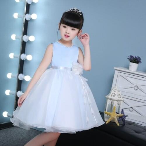 Hot Sale Christmas Super Flower girls dresses for party and wedding Bead Flower Princess Kids Dresses Childrens Clothing