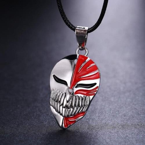 MOSU Hot Anime Bleach Silver Metal Necklace Kurosaki Mask Logo Pendant Cosplay Accessories Jewelry can Drop-shipping
