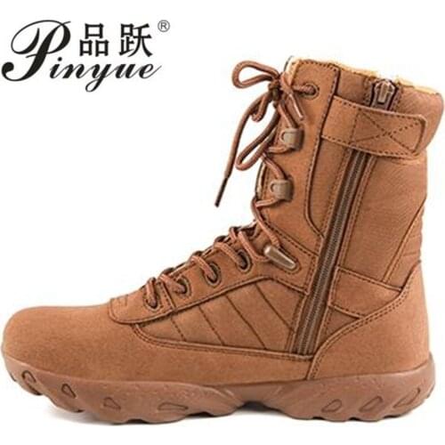 Male Outdoor High Tube Lightweight Sports Hiking Climbing Boots Shoes Men Desert Jungle Tactical Combat Breathable Boot Sneakers
